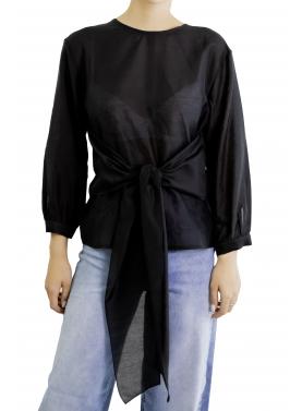 Blusa con fiocco centrale Options